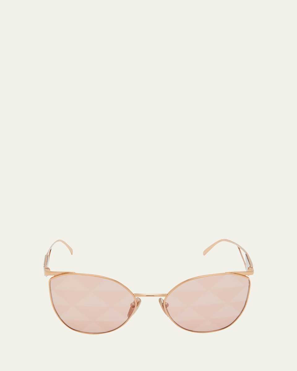 Triangle Logo Metal & Plastic Cat-Eye Sunglasses